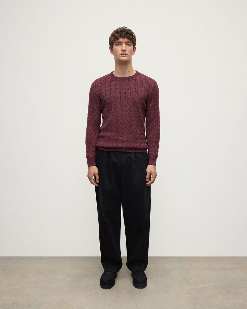 Johnstons of Elgin Cable Knit Purple Cashmere Jumper outlook