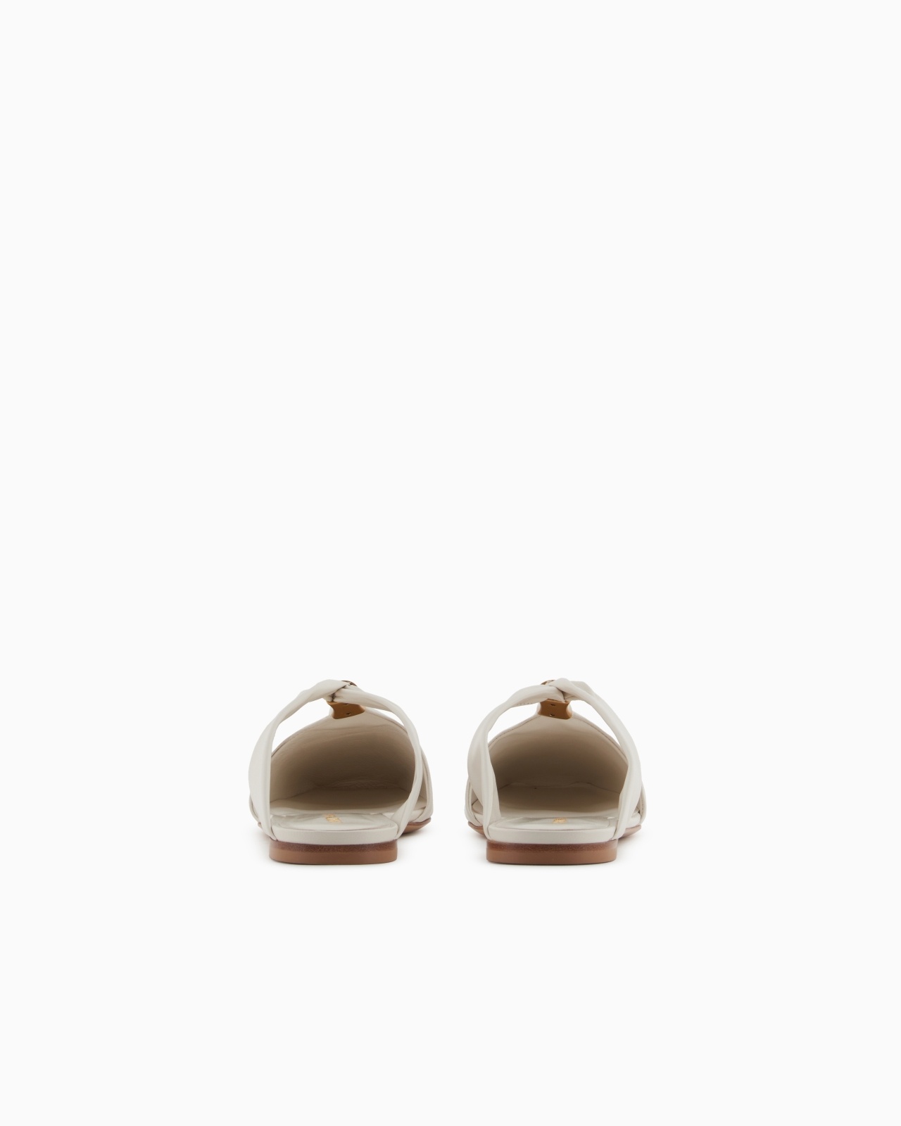 NAPPA-LEATHER MULES WITH METALLIC LOGO - 4