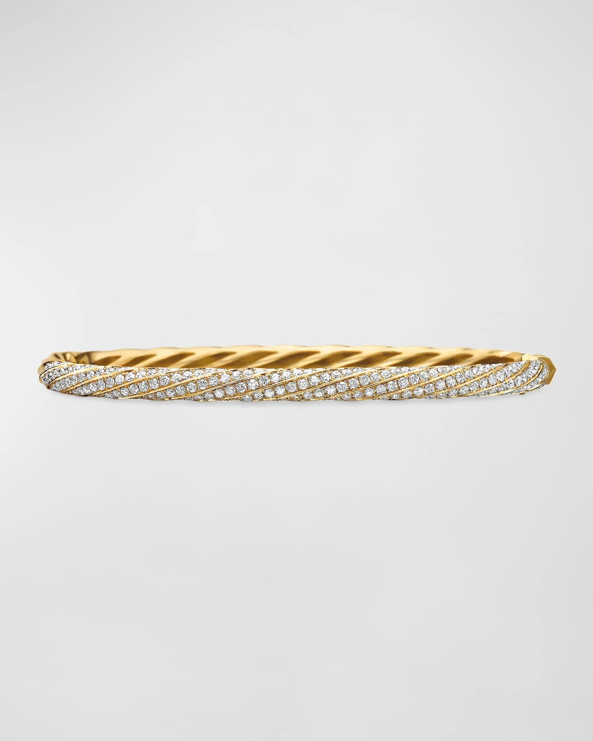 Cable Edge Bracelet with Diamonds in 18K Gold, 4mm - 1