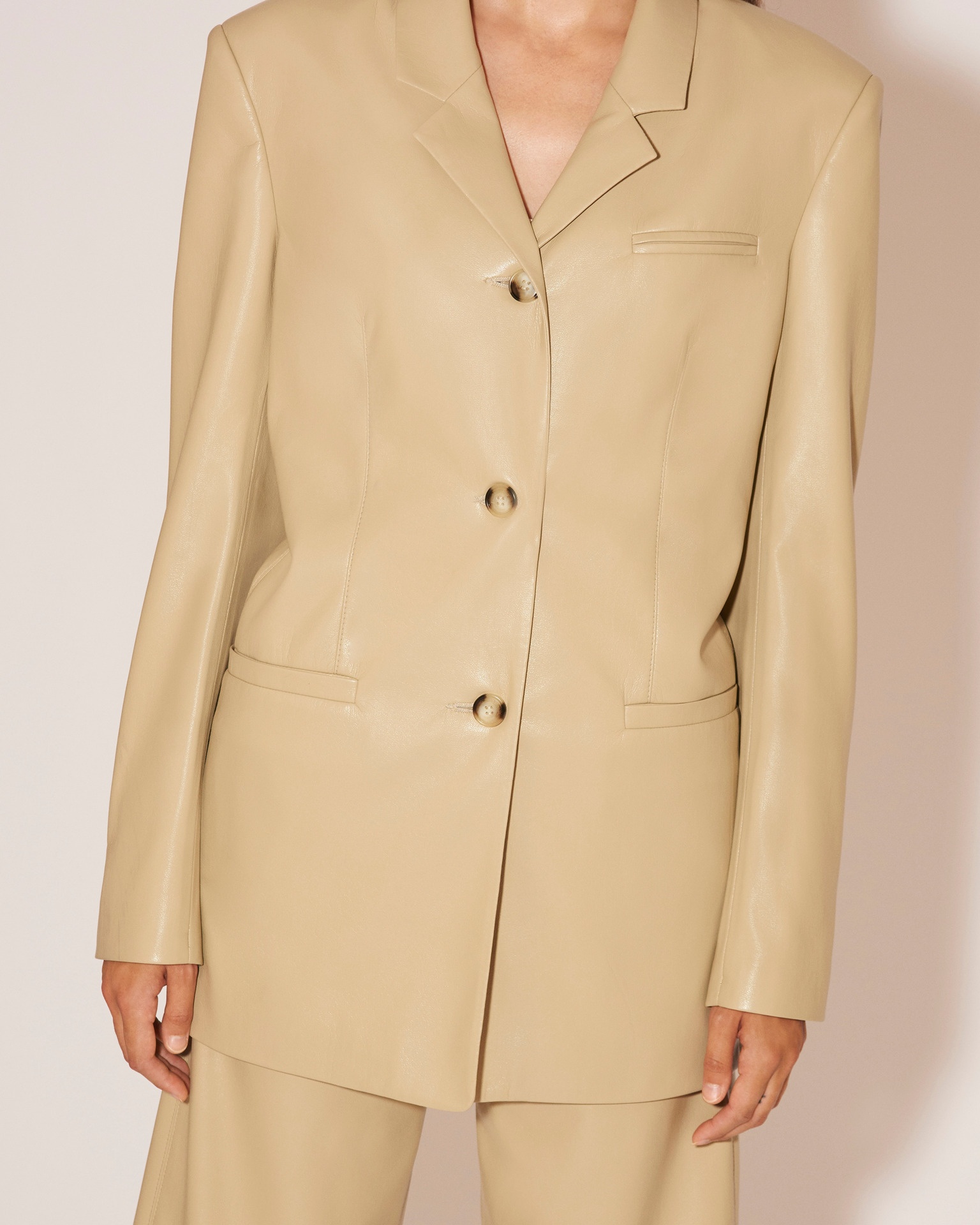MERSEY - Vegan leather jacket - Pebble - 5
