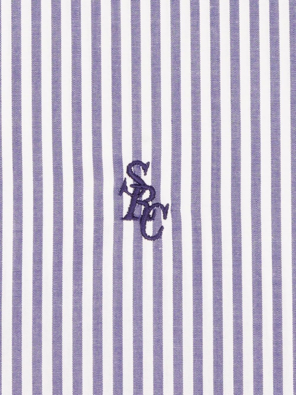 SRC logo-embroidered striped shirt - 3
