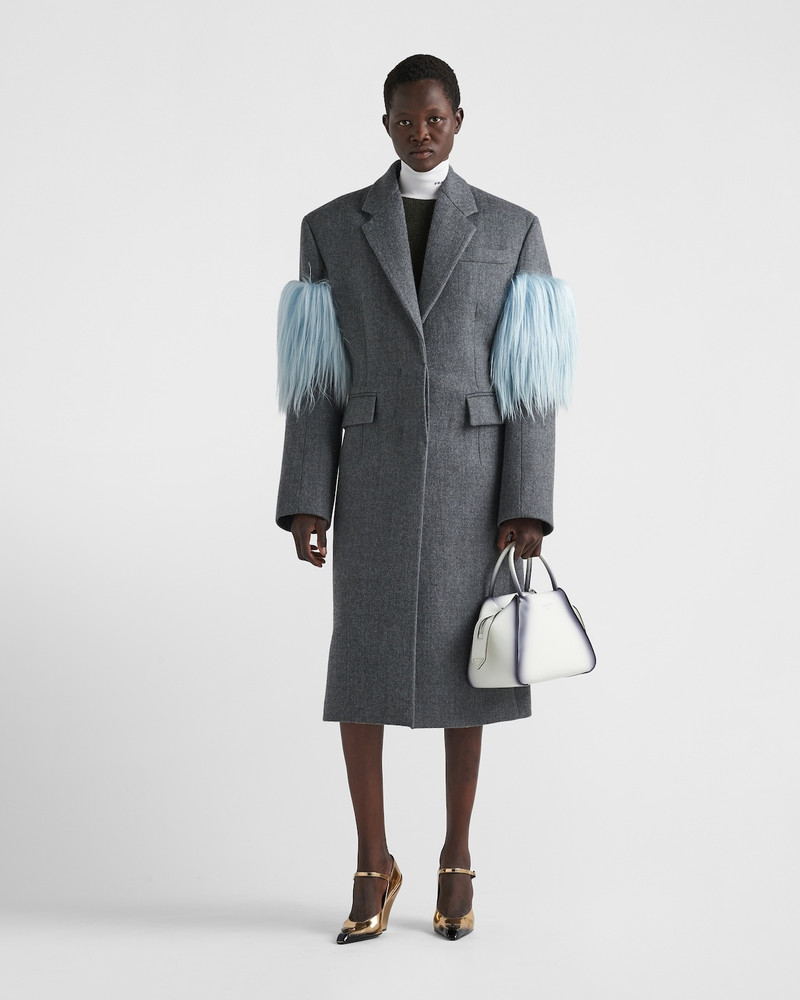 Prada Single-breasted cloth and kidassia coat outlook