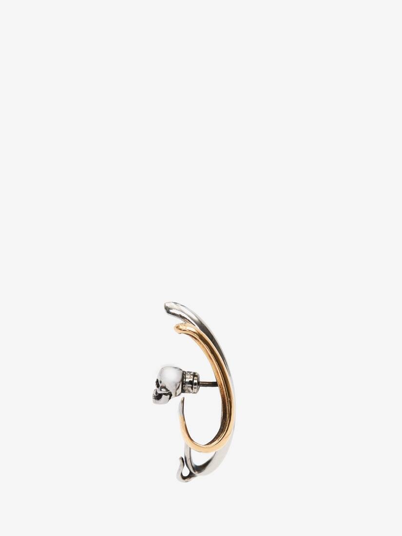 Double Hoop Single Earring in Antique Silver 2