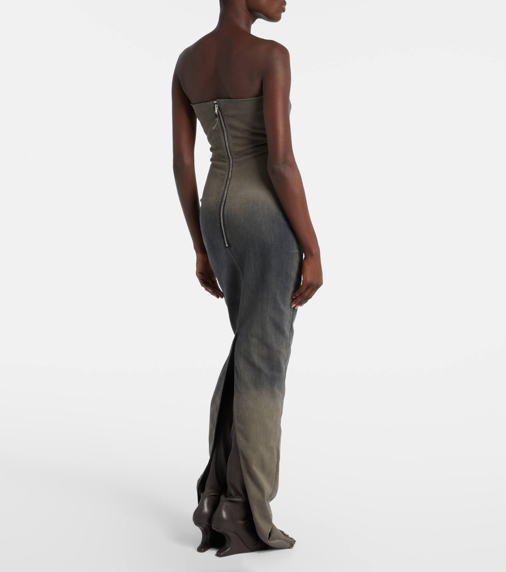 Cotton-blend denim gown - 3