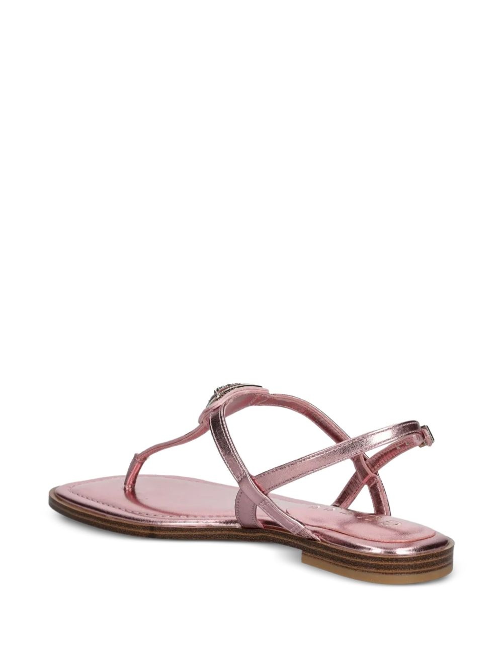 Rainey metallic-effect leather flat sandals - 3