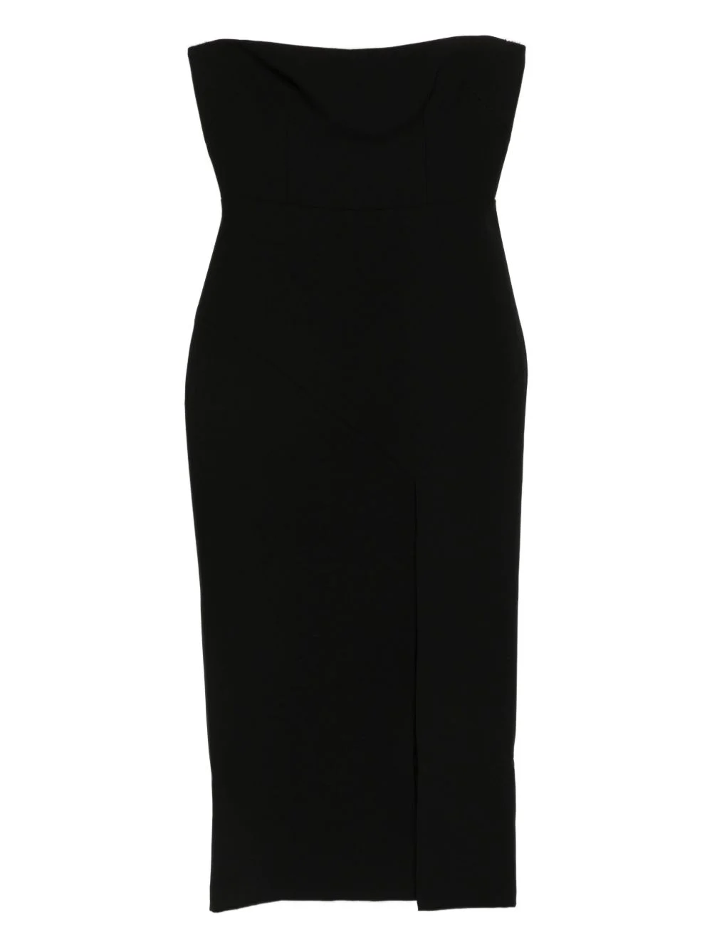 strapless slit midi dress - 1