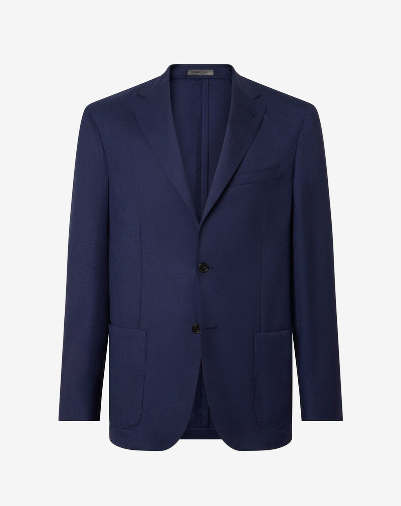 Blue extra light wool and silk jacket 1