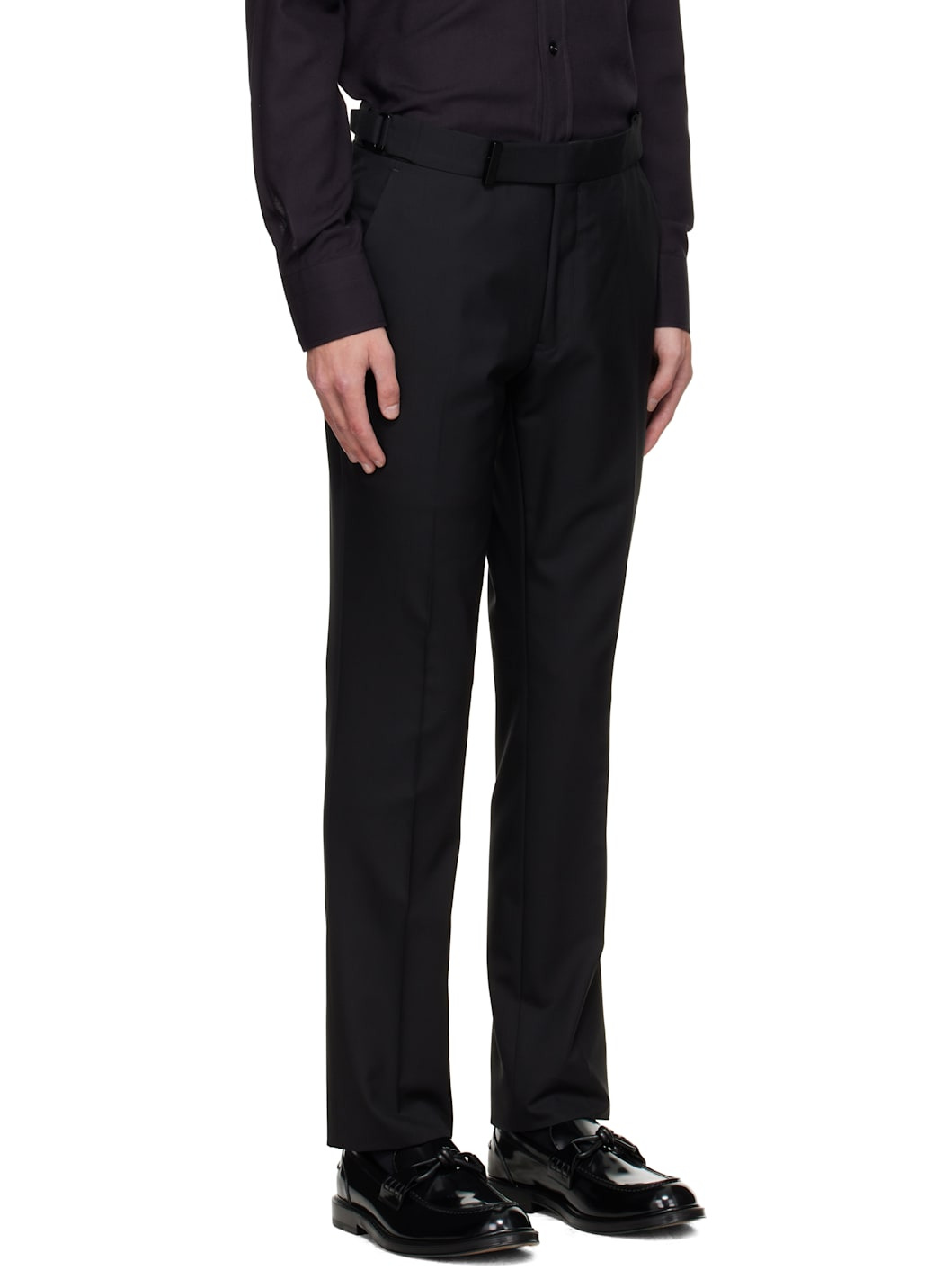 Black Super Plain Weave Dyllan Trousers - 2