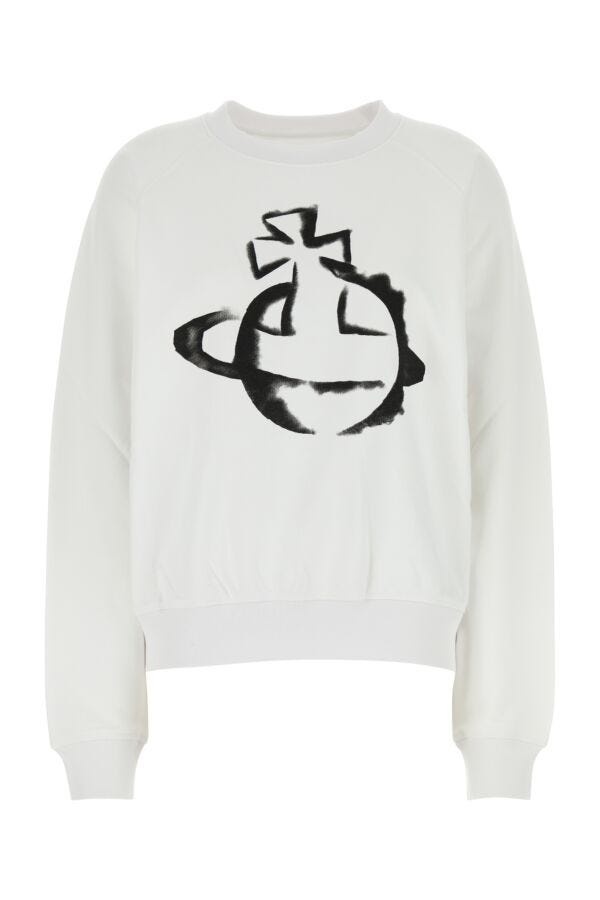 Vivienne Westwood Women White Cotton Oversize Sweatshirt - 1