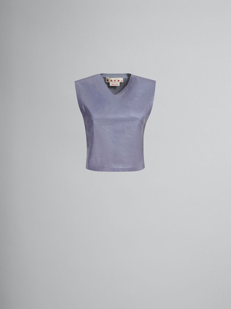 GREY LEATHER 상단과 RIB-KNIT BACK 1