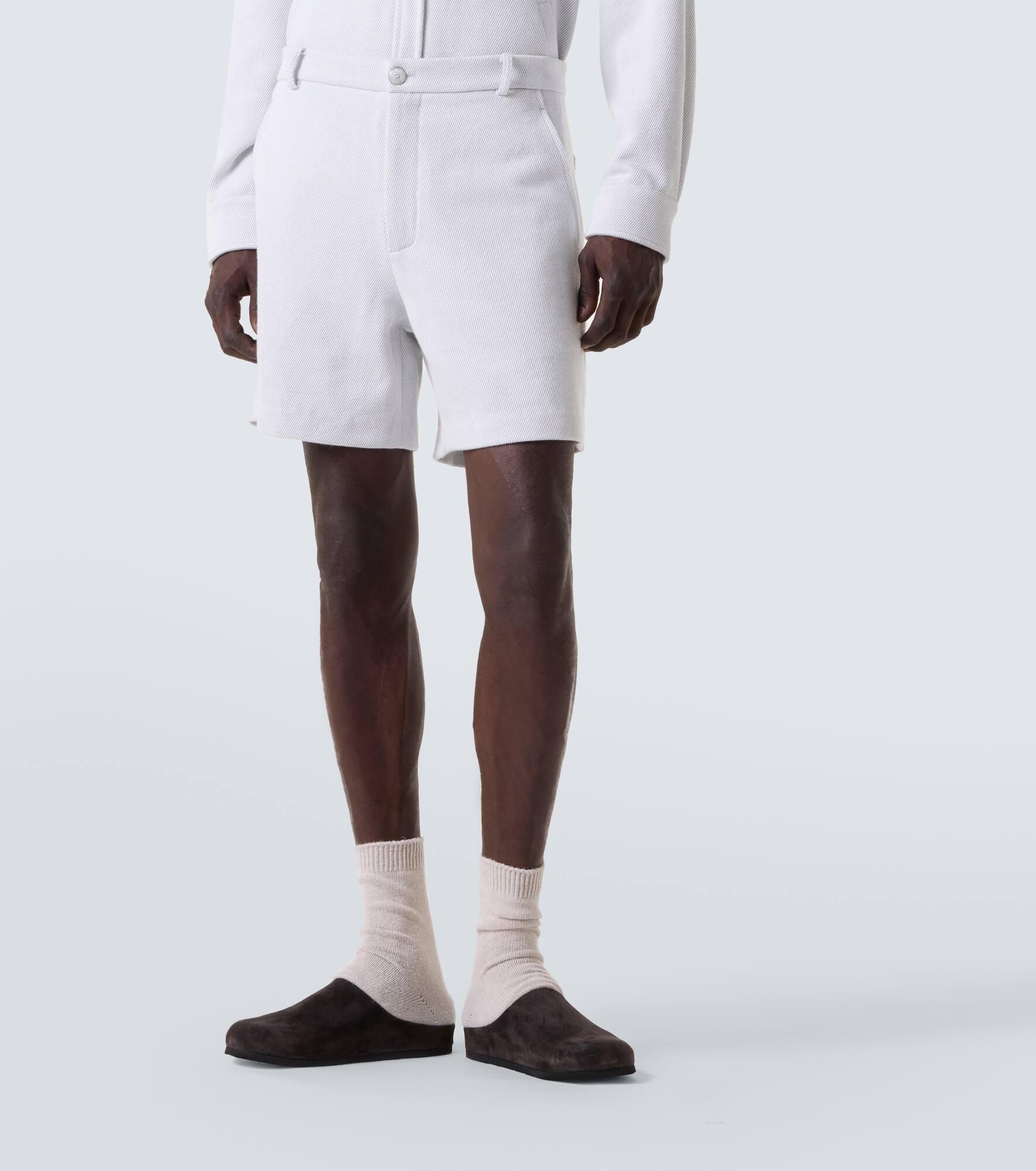 Explorer cashmere and cotton denim shorts - 3