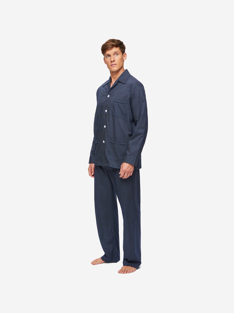 Men's Classic Fit Pyjamas Plaza 21 Cotton Batiste Navy - 4