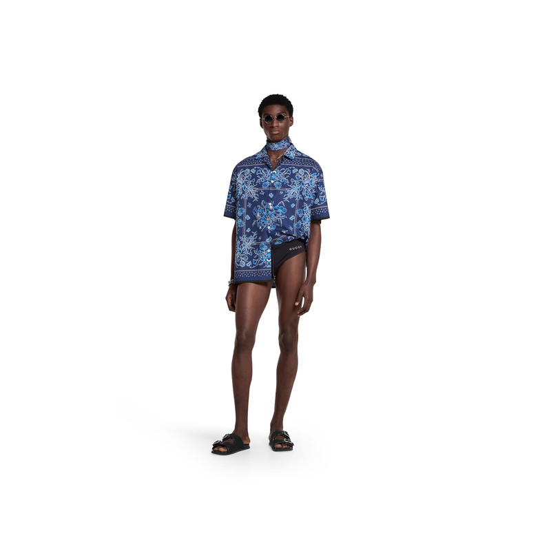 GUCCI Printed cotton poplin bowling shirt outlook