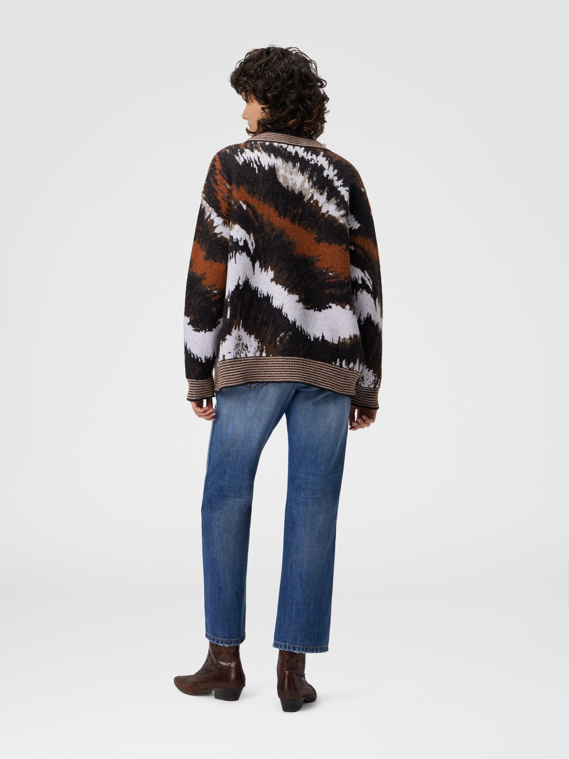Missoni Oversized Cardigan In Tiger Pattern Knit in Rust & Black at Nordstrom - 3