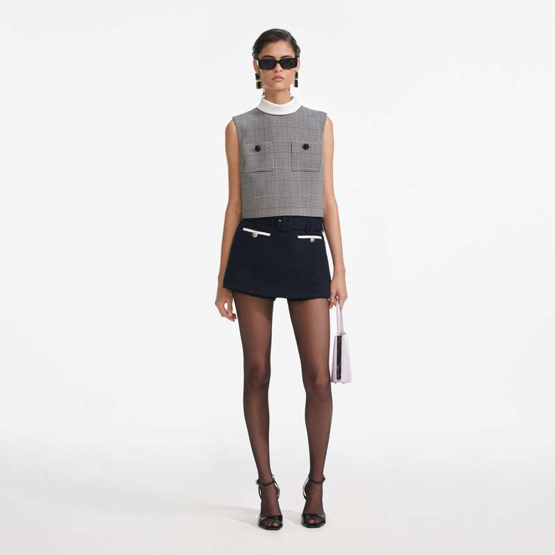 Navy Boucle Skort - 1