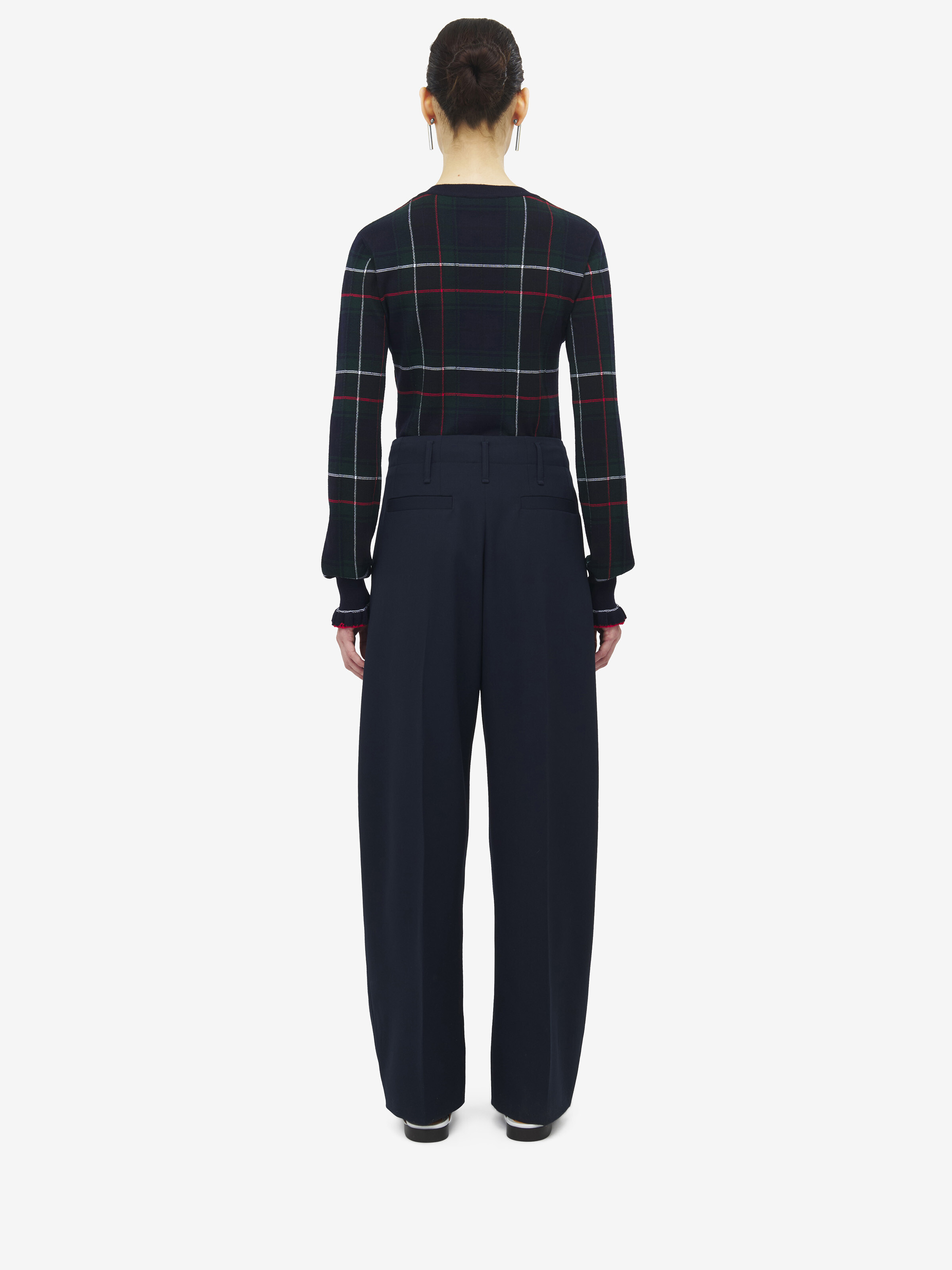 Wide Leg Tailored Trousers - 4