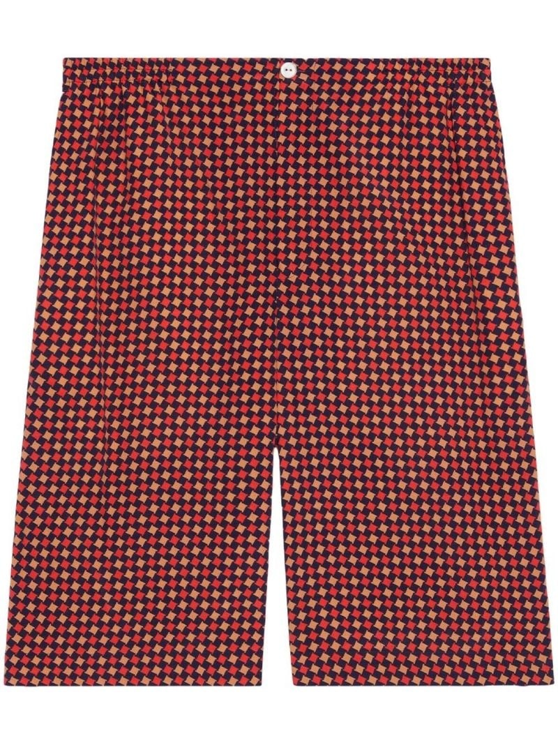 geometric houndstooth-print tailored shorts - 1