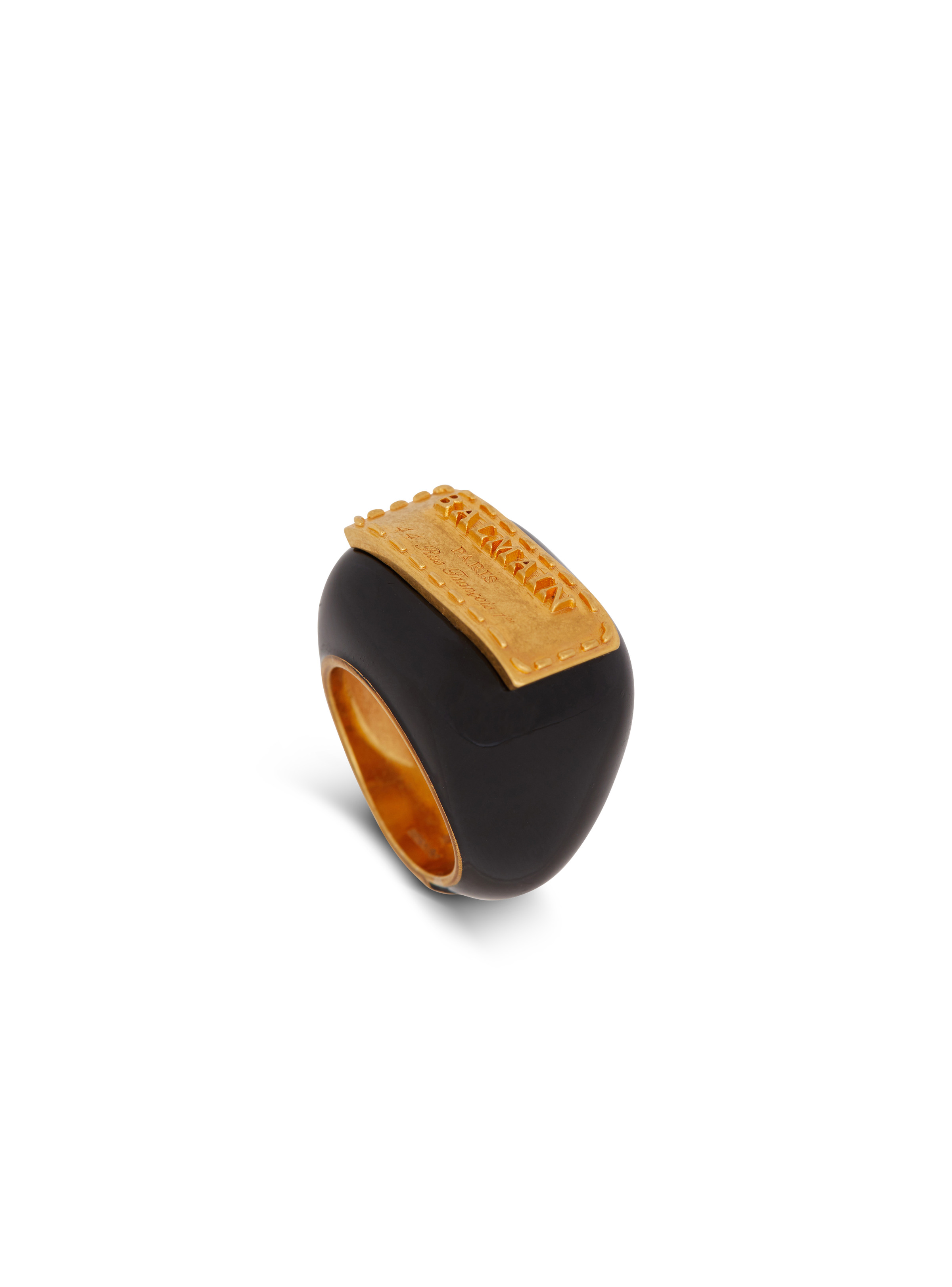 Signature Grid brass and enamel ring - 3