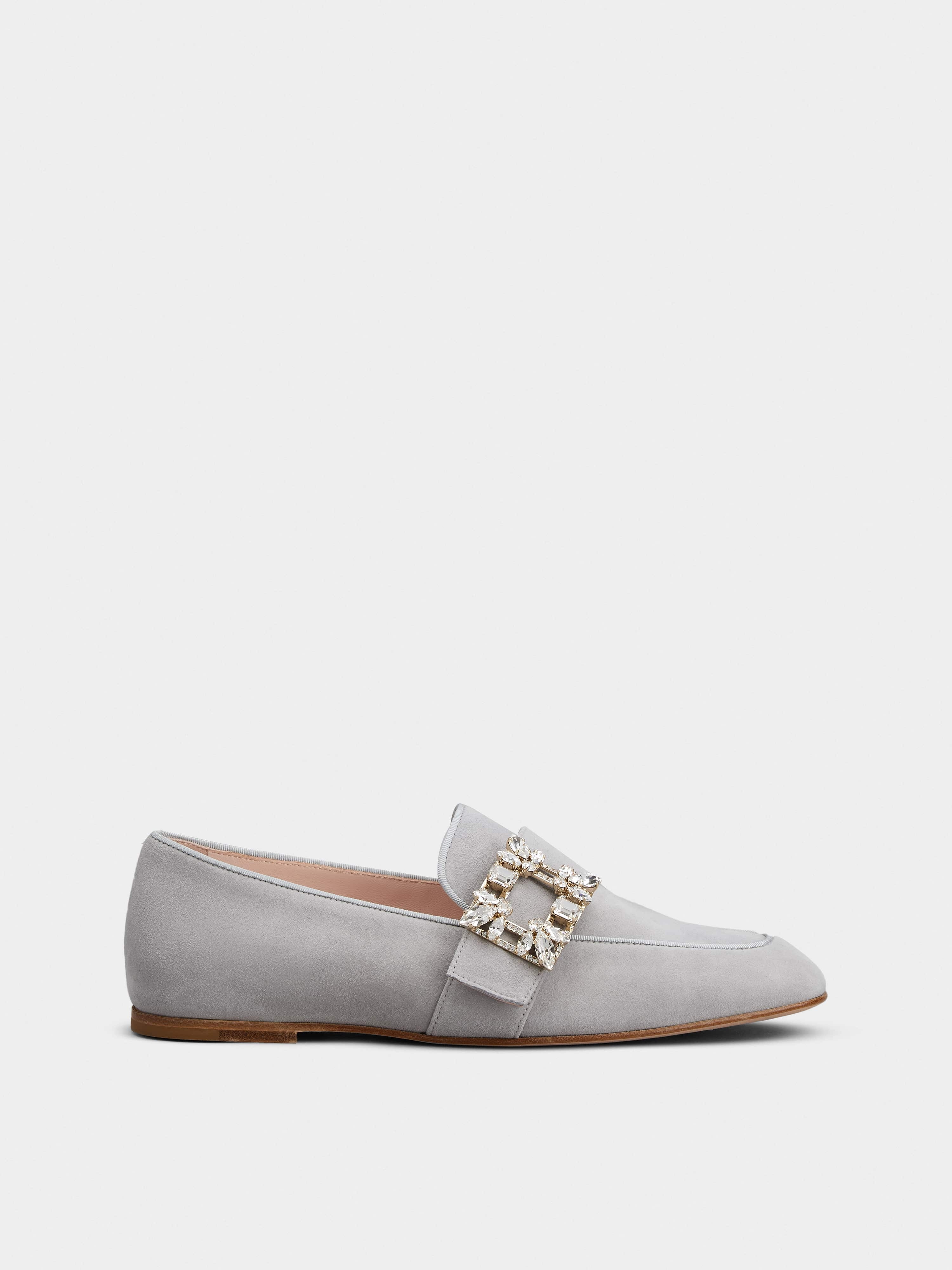 Roger Vivier Mini Broche Vivier Buckle Loafers in Suede