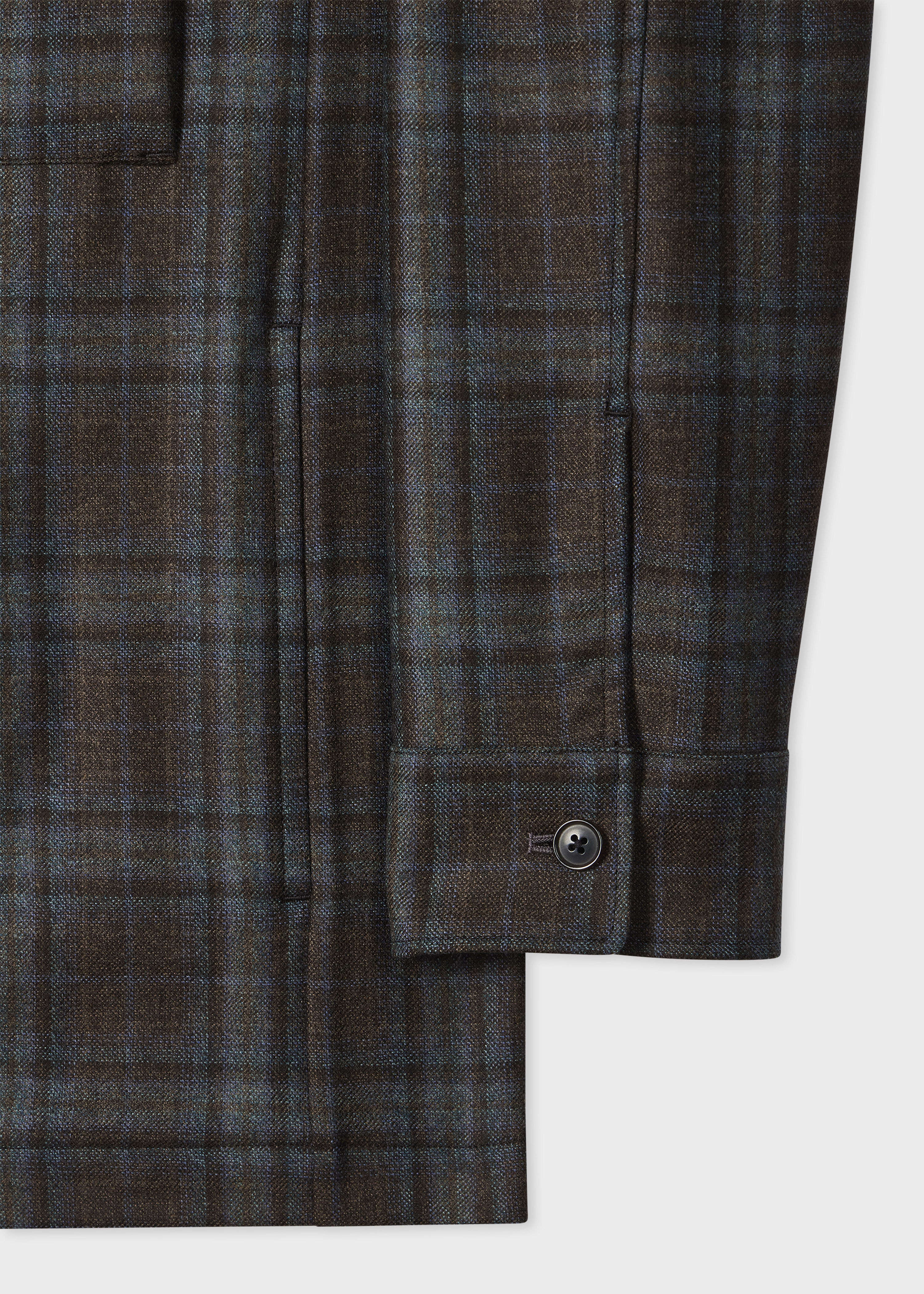 Brown Check Wool Overshirt - 3