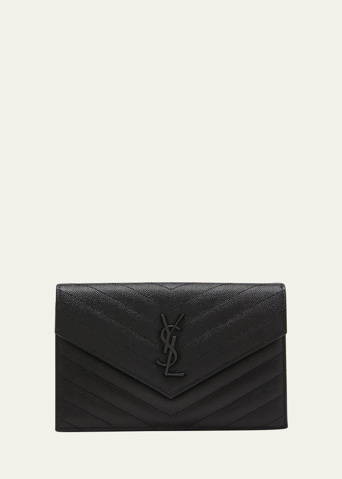 YSL Small Envelope Leather Wallet on Chain - 1
