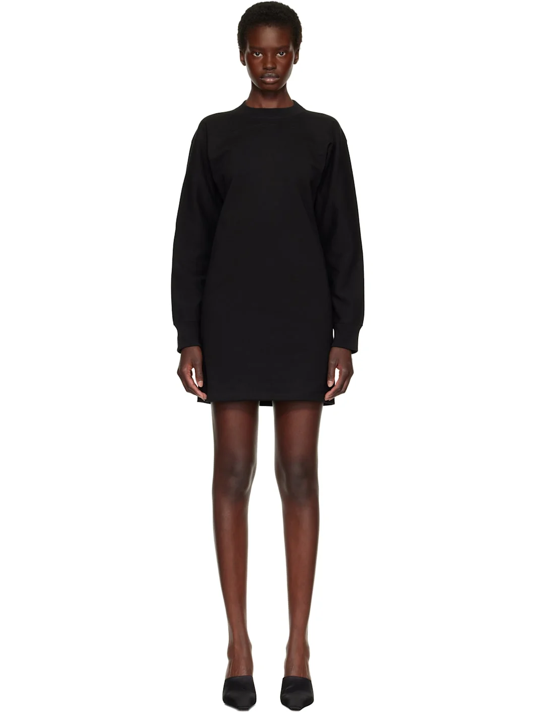 Black Crewneck Minidress - 1