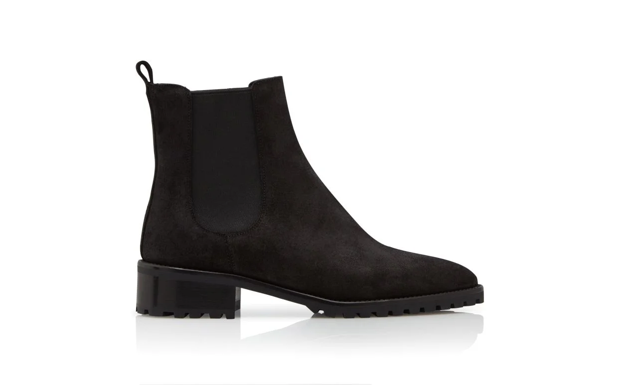 Black Suede Chelsea Boots - 1