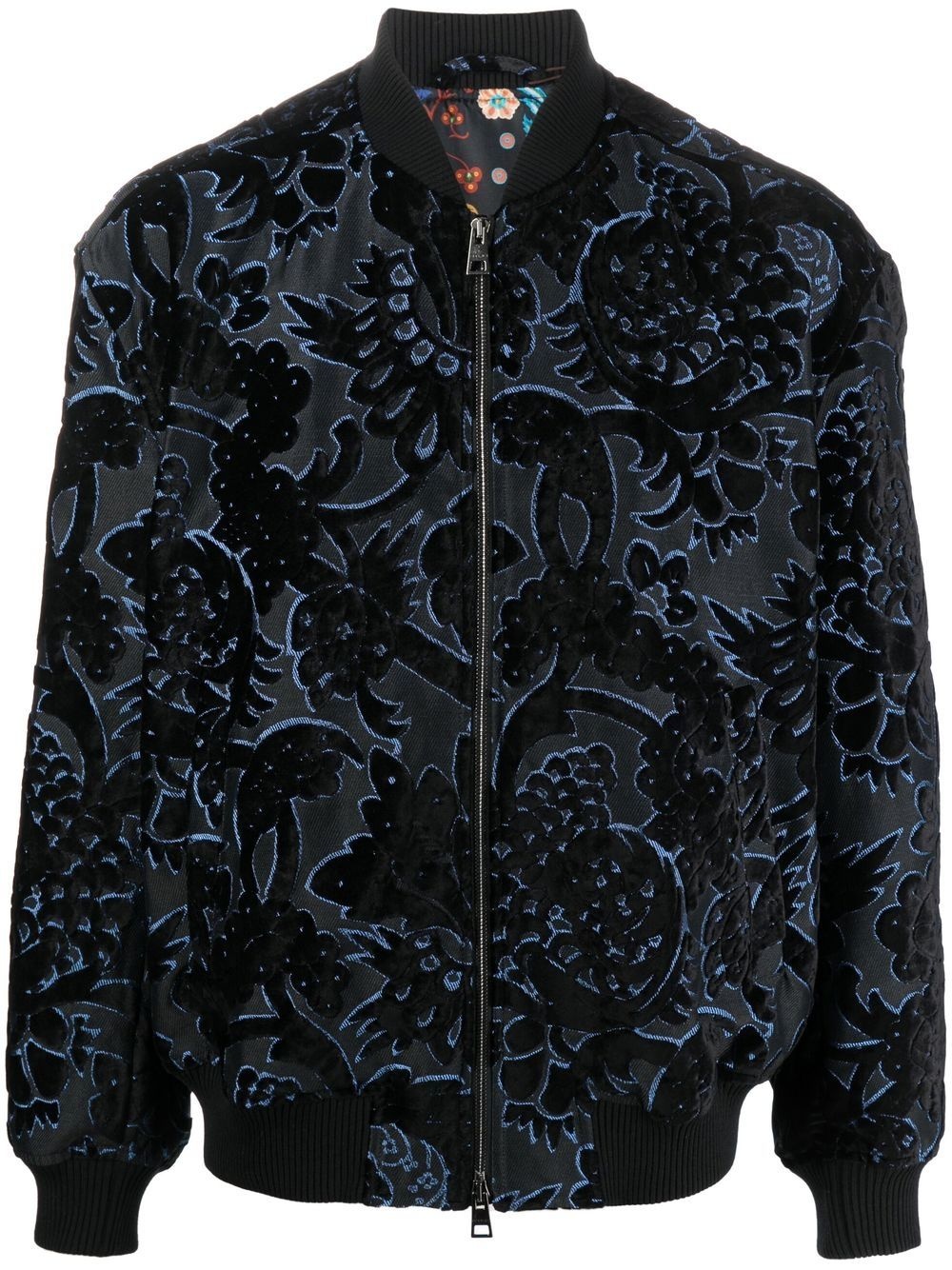 embroidered zipped bomber jacket - 1