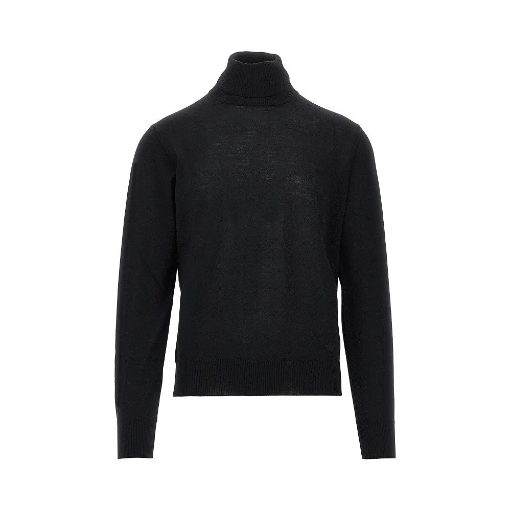 VIRGIN WOOL TURTLENECK WITH EAGLE EMBROIDERY - 1