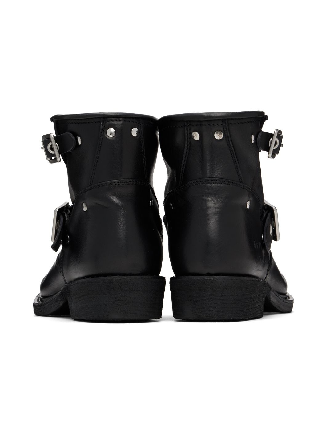 Black Biker Low Boots - 2