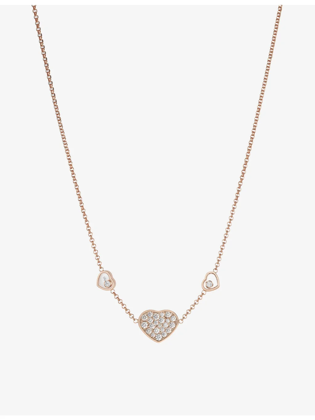 Happy Hearts 18ct rose-gold and 0.51ct diamond necklace - 1