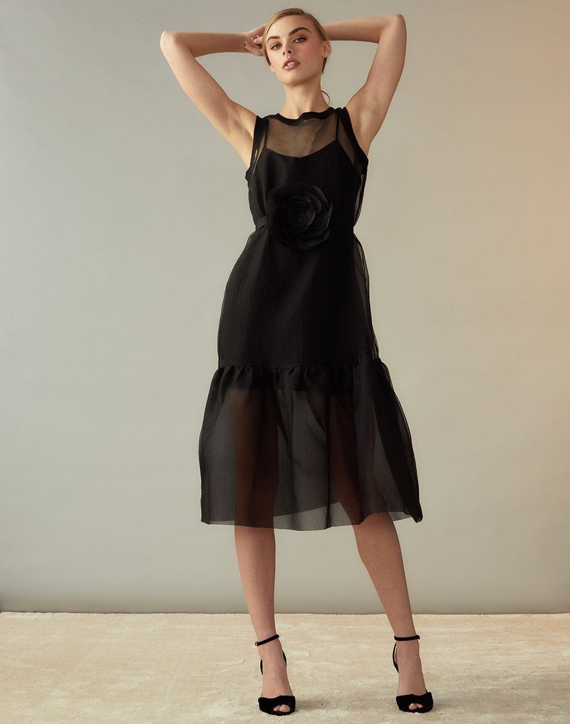 CYNTHIA ROWLEY Carrie Organza Midi Dress outlook