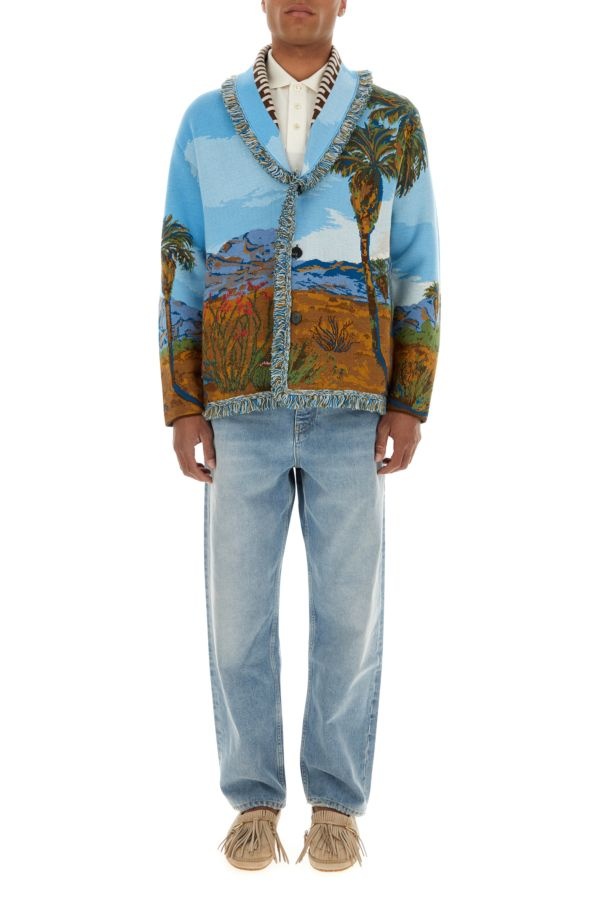 Alanui Fringed Cotton, Wool and Silk-Blend Jacquard Cardigan