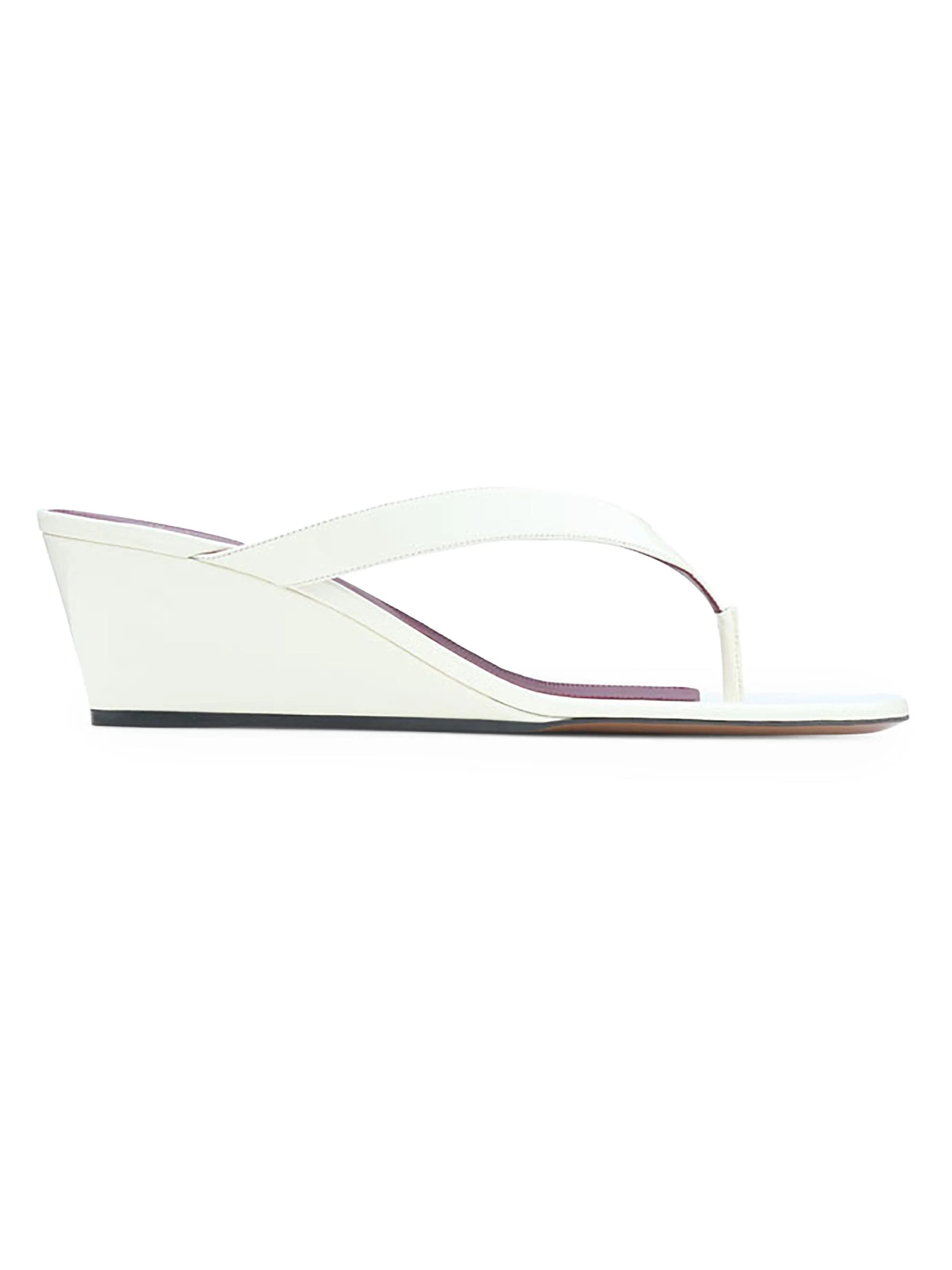 Women's Tercus 50MM Patent Leather Wedge Sandals - Cream - 1