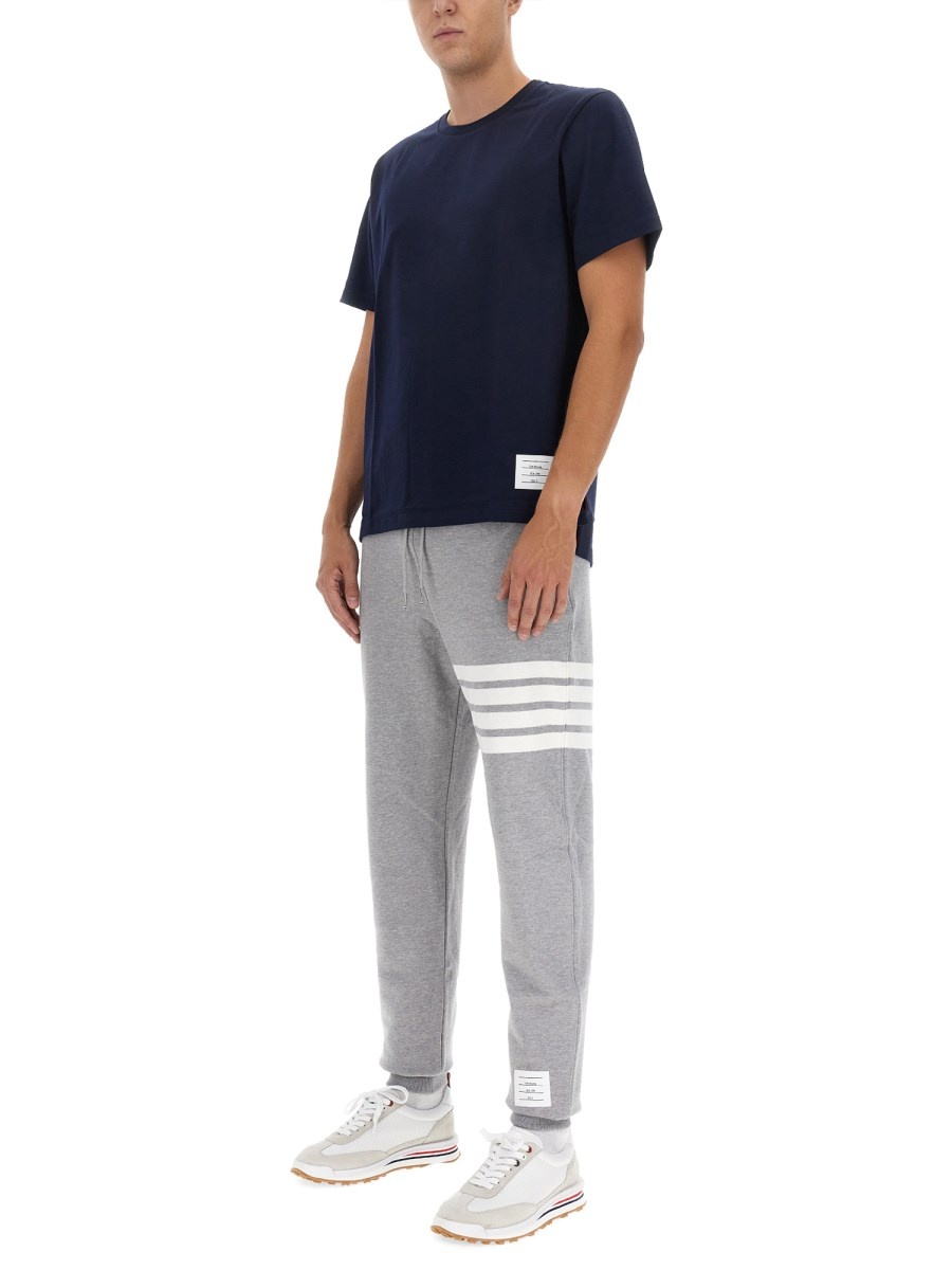 4BAR STRIPE PRINT COTTON JOGGING PANTS - 2
