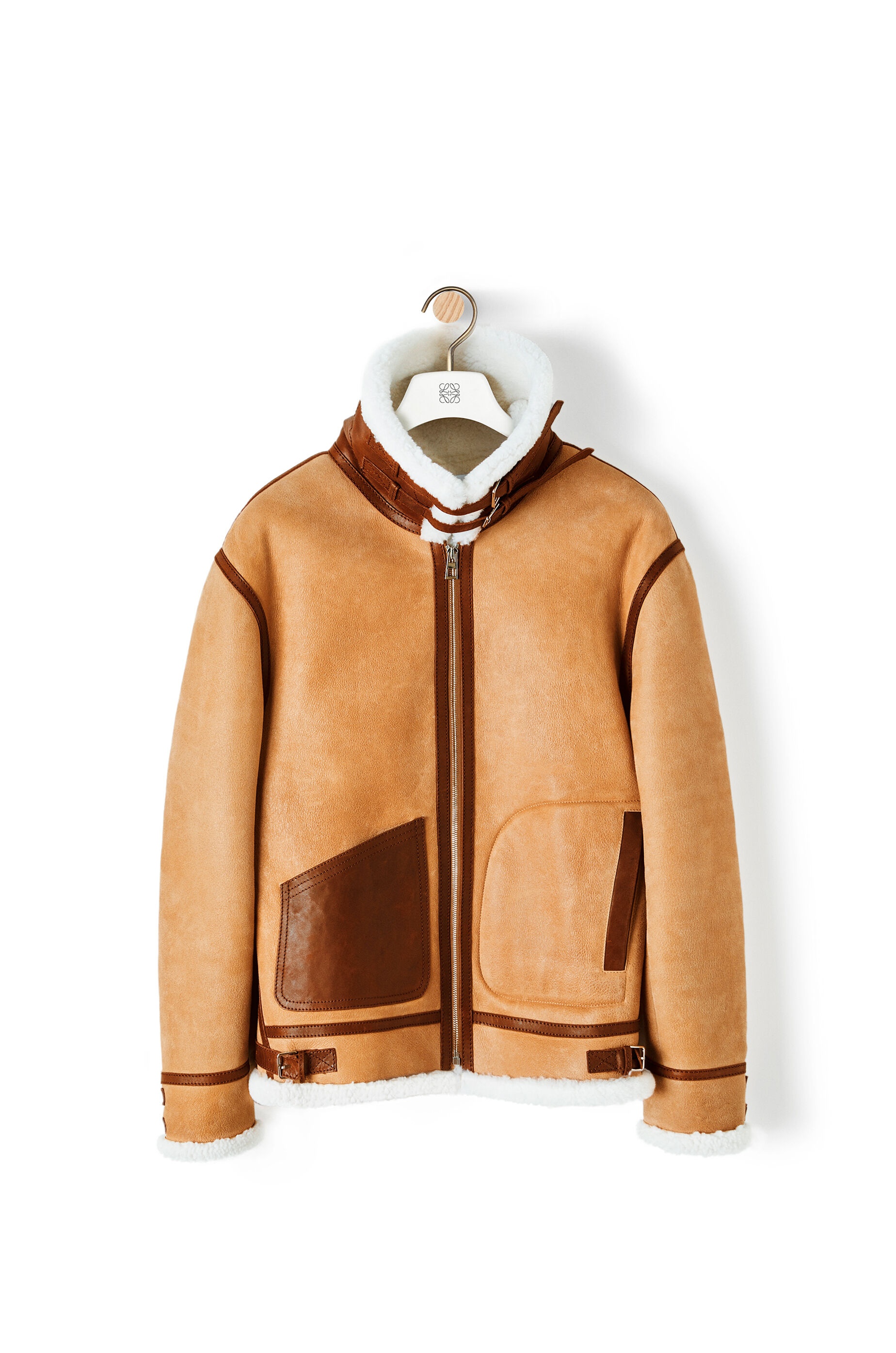 Shearling aviator jacket in novack and nappa - 1