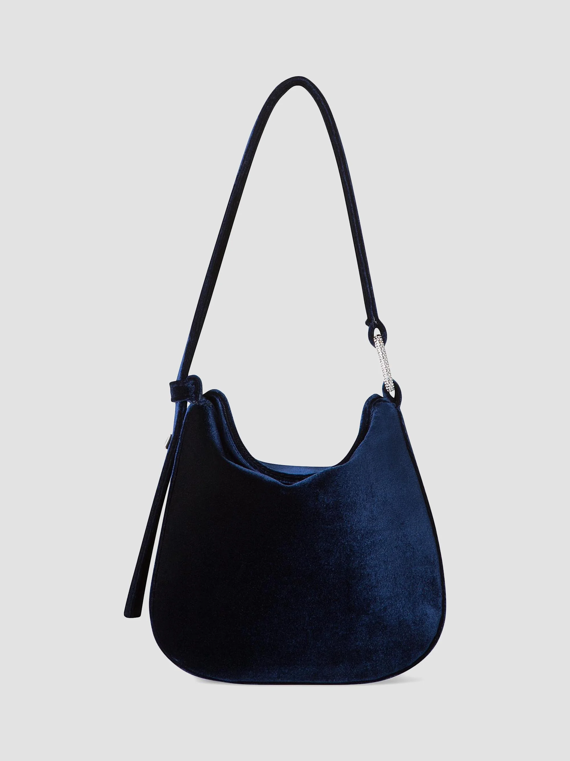 Women's Anna Mini Velvet Hobo Bag - Denim - 1