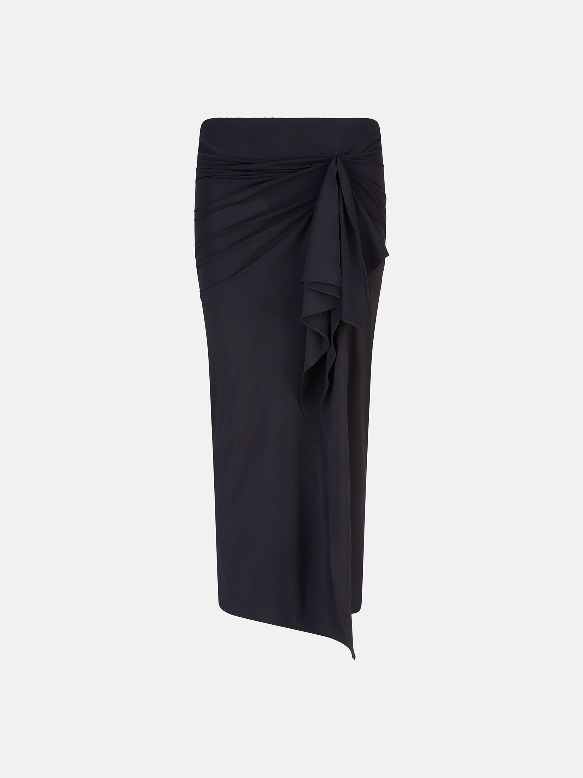 BLACK MIDI SKIRT - 1