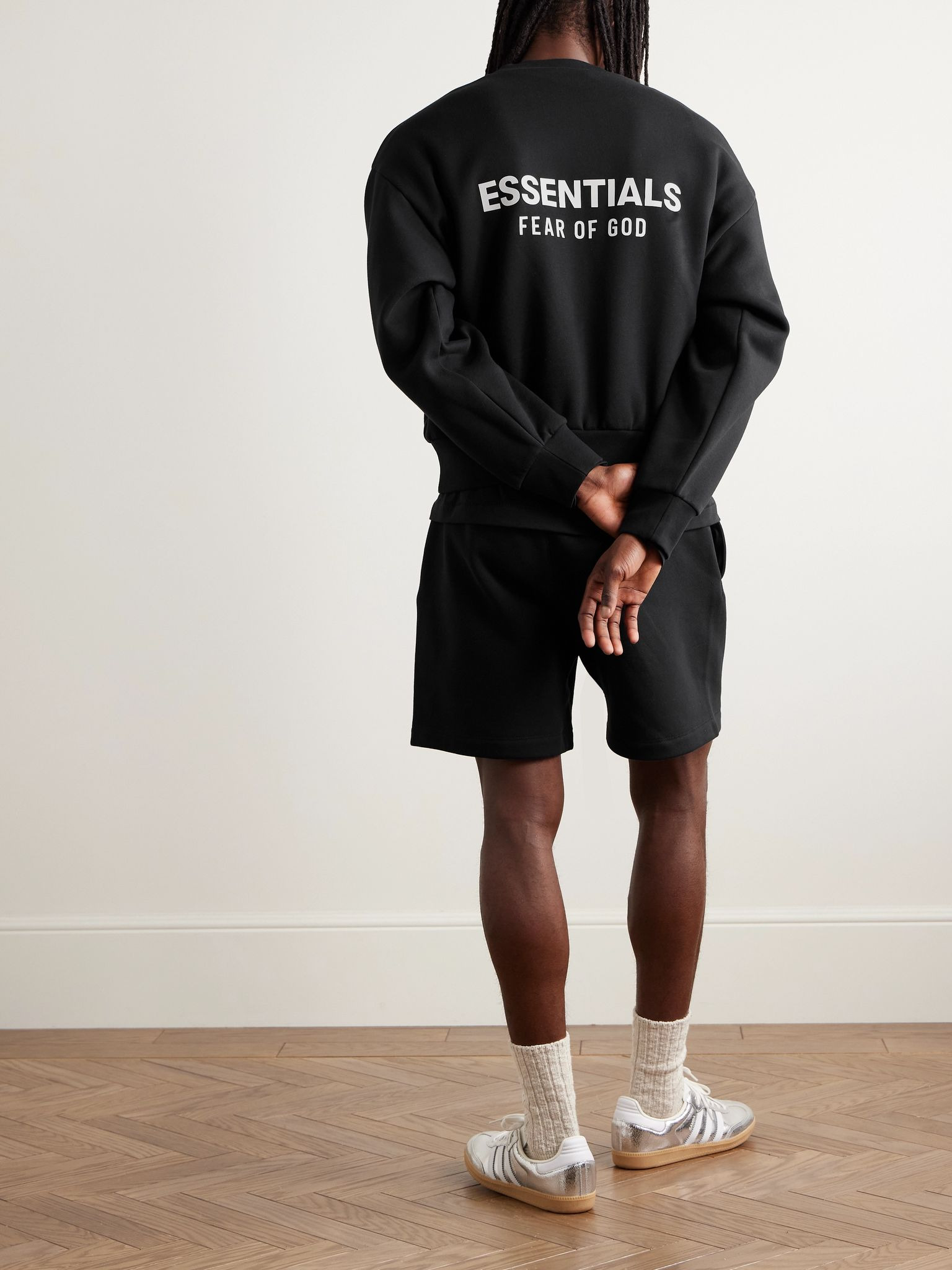 Logo-Appliquéd Cotton-Blend Jersey Sweatshirt Black - 2