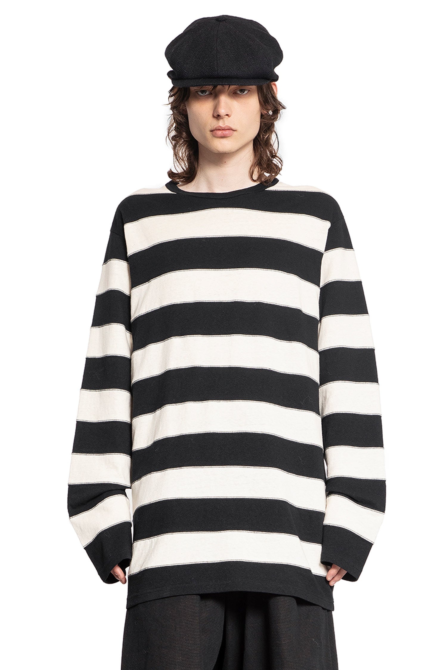 Tシャツ・カットソー Yohji Yamamoto 19/1 PLAIN STITCH STRIPE LONG SLEEVE Yohji Yamamoto 19-1-Plain-Stitch-Stripe-Long-Sleeve-Tee