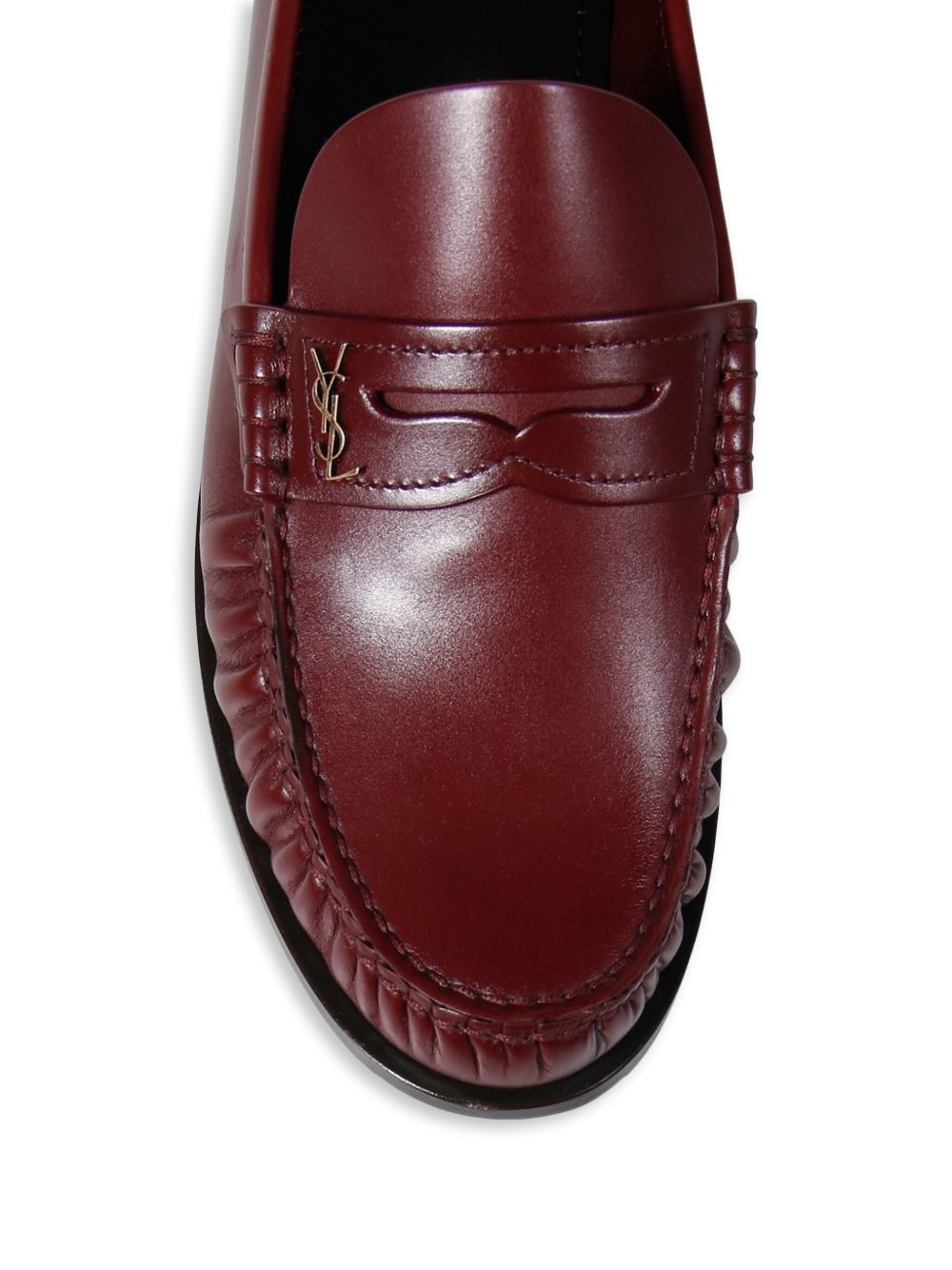 Laurent logo-plaque leather loafers - 3