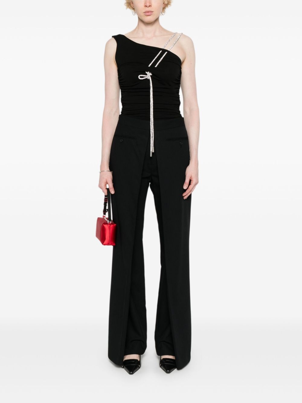 ruched crepe top - 2