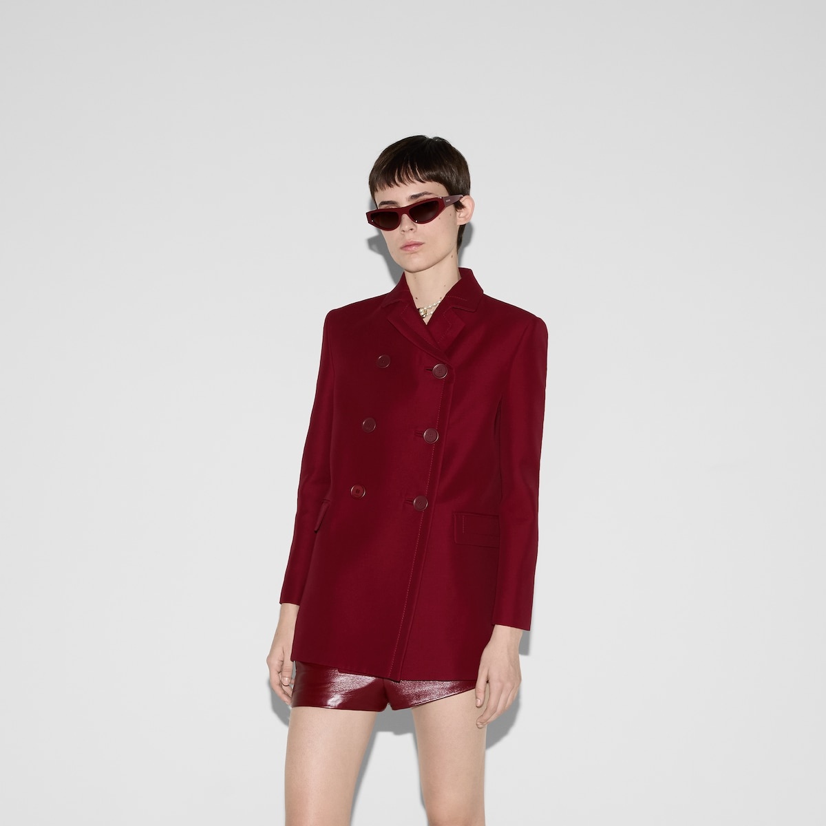 Wool silk cady jacket with martingale - 3