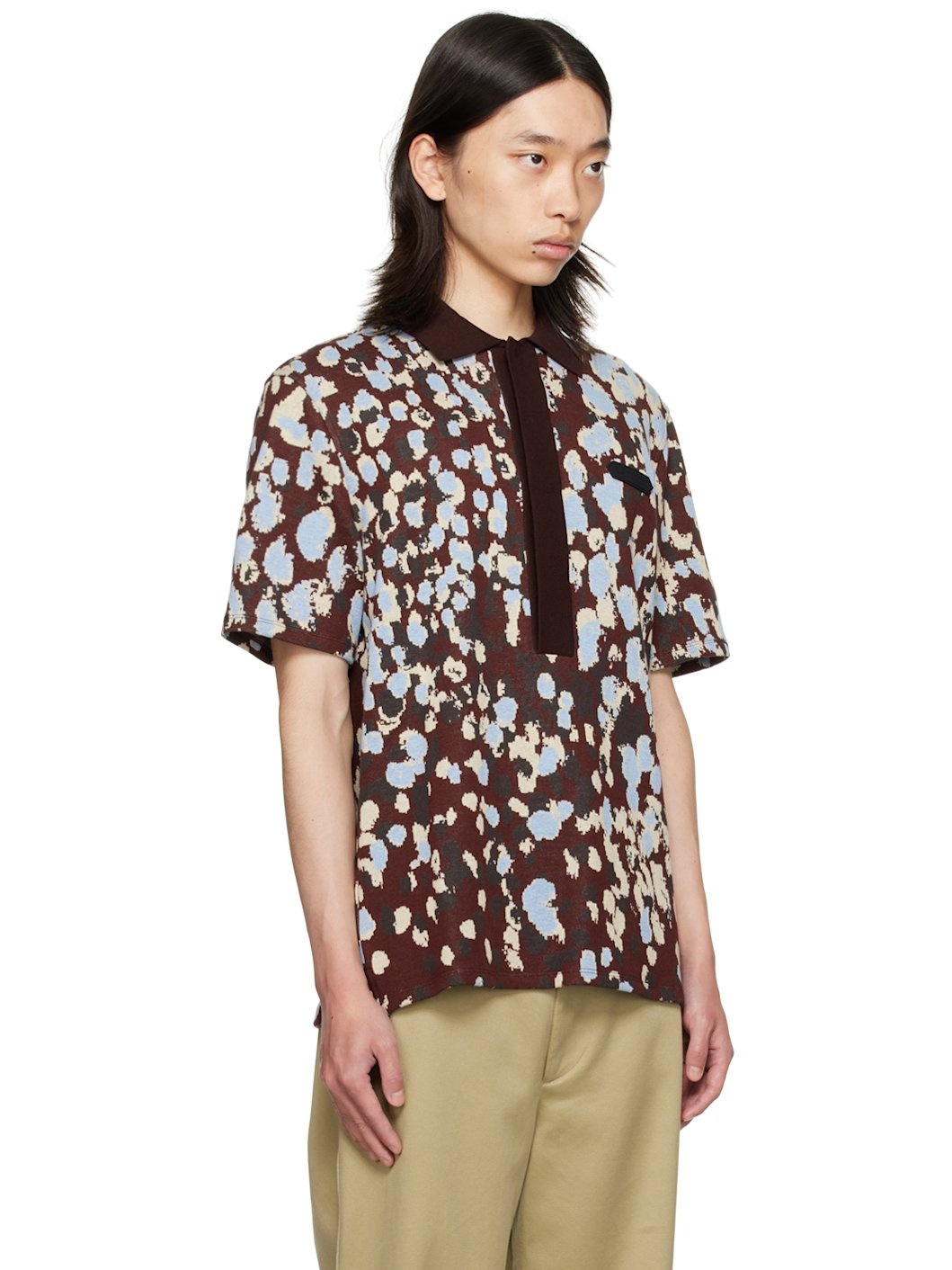 Burgundy Jacquard Polo - 2