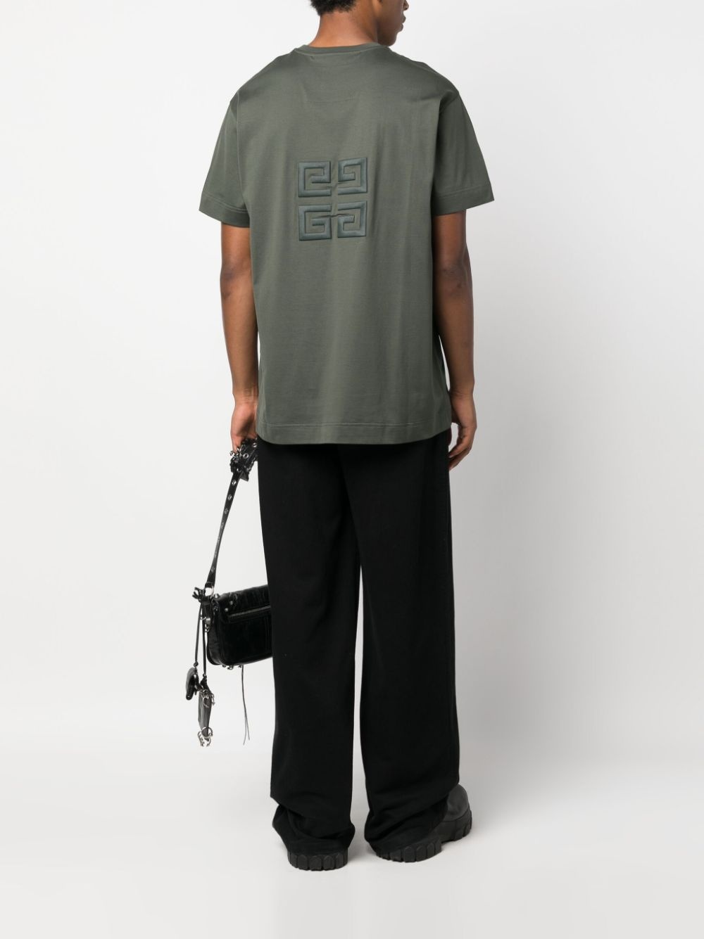 logo-embroidered cotton T-shirt - 2