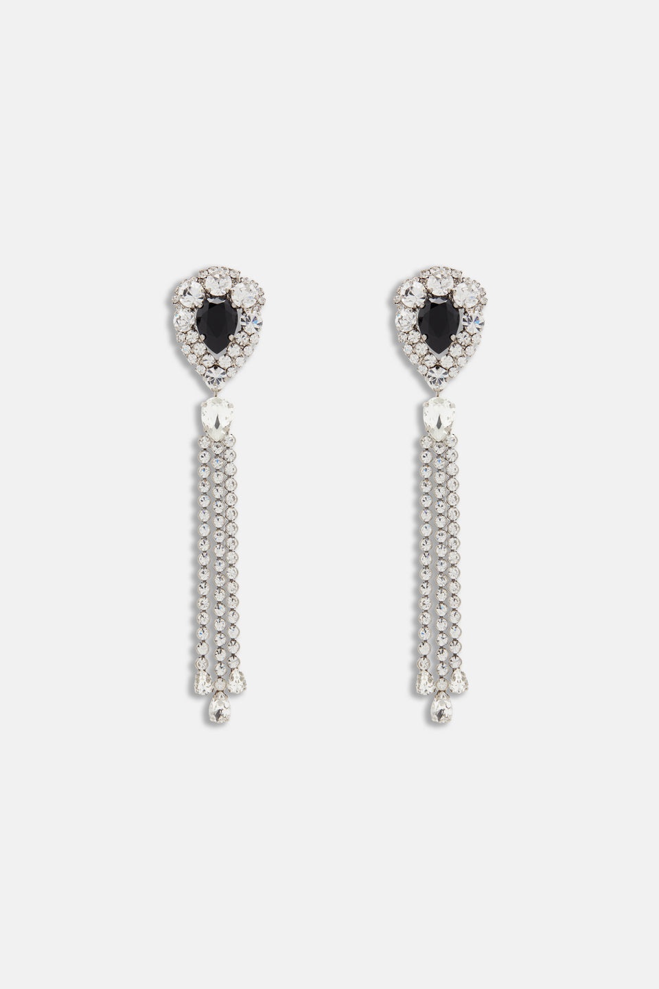 CRYSTAL EARRINGS WITH FRINGES - 1