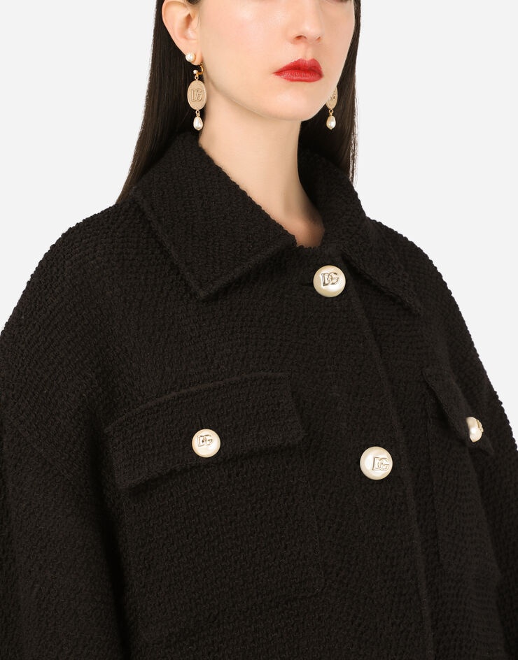 Bouclé coat with pearl DG buttons - 5