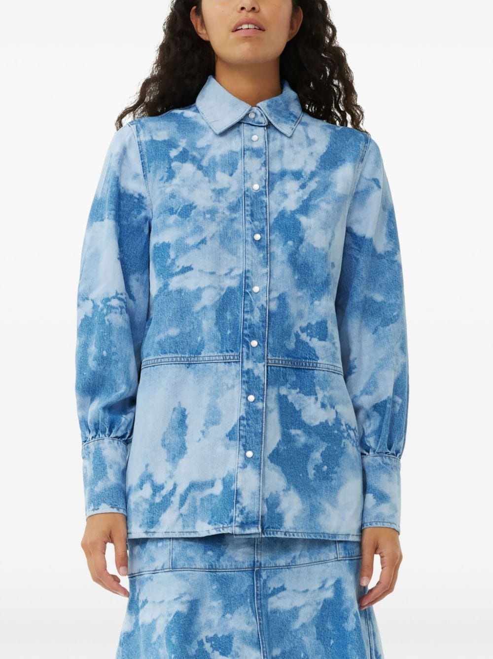 bleach-wash denim shirt - 5