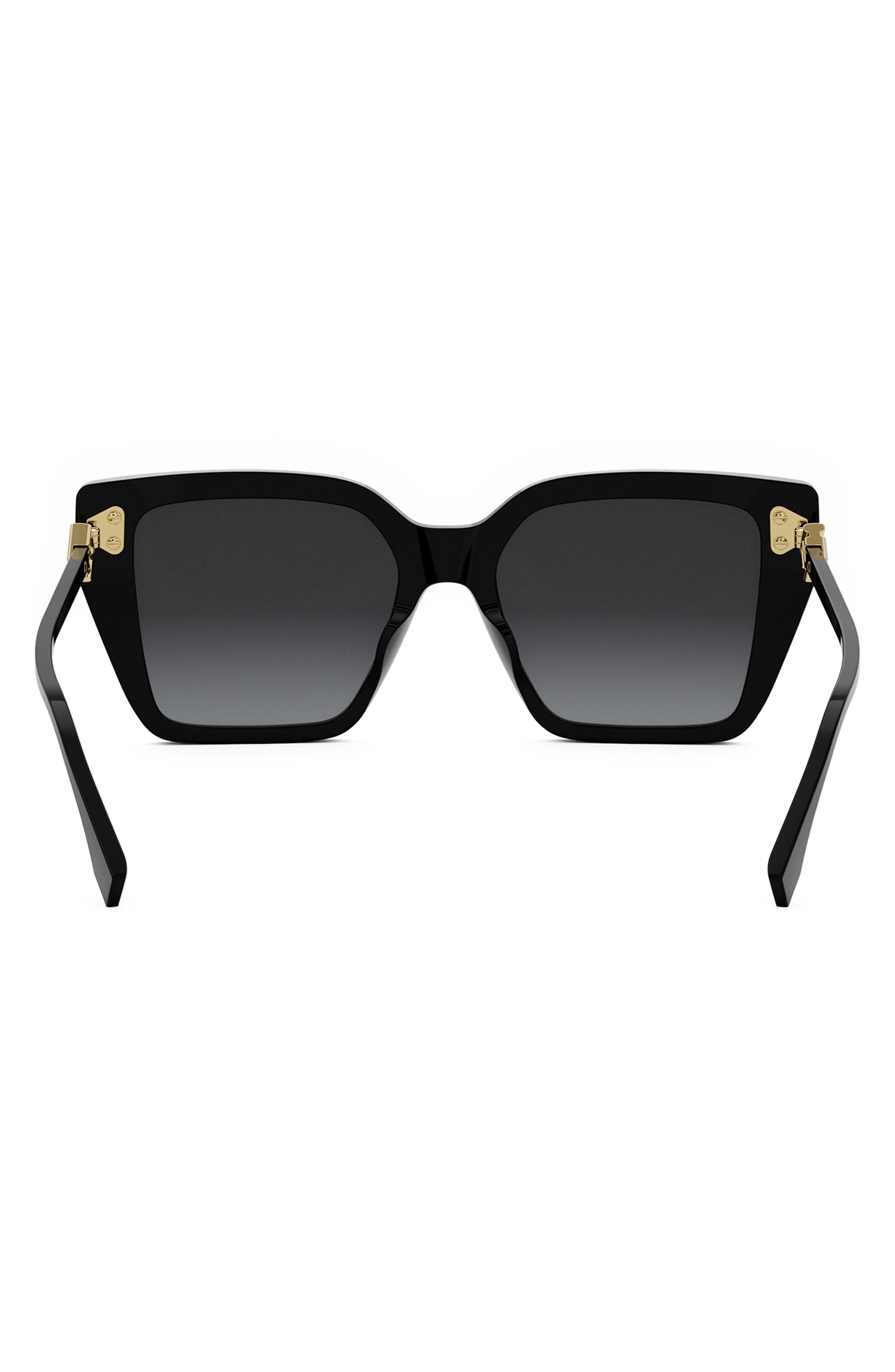 Fendi FF Diamonds 54mm Gradient Square Sunglasses in Shiny Black /Gradient Smoke at Nordstrom - 6