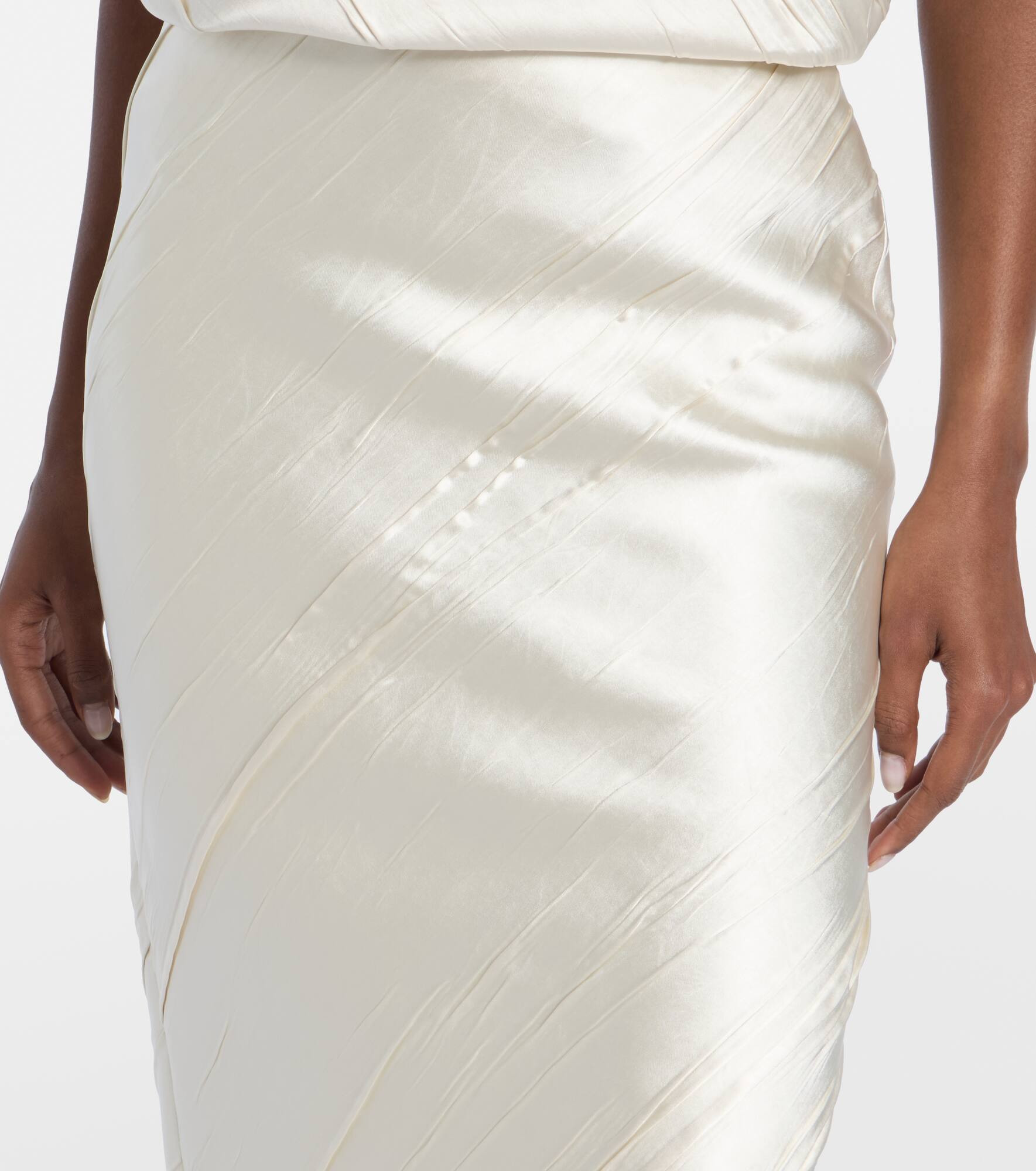 Ruta pleated satin pencil skirt - 4